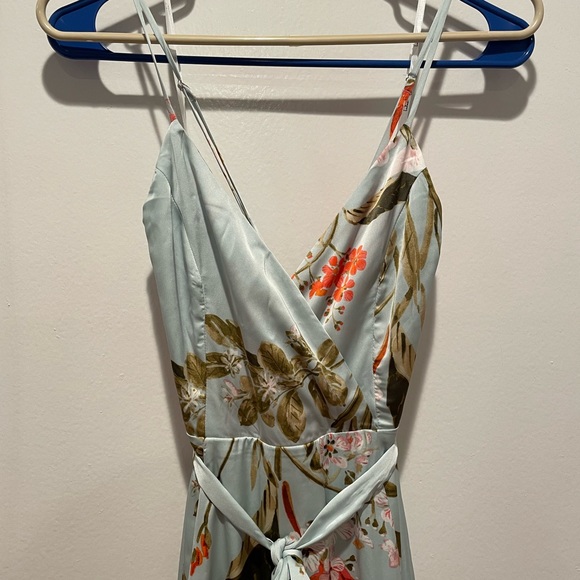 Lulus Still the One Floral Faux Wrap Dress, EUC, Size Small, Sage green color - Picture 4 of 13